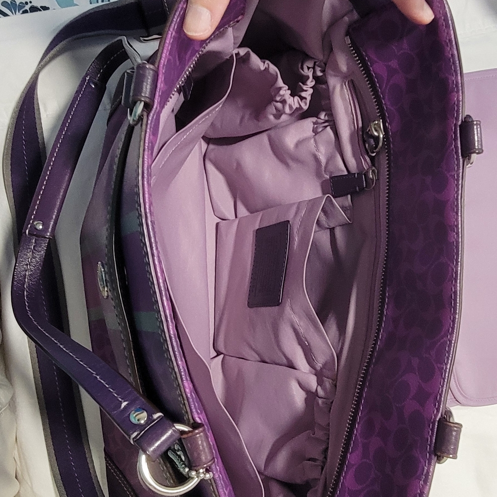 Coach Purple Coated Canvas Multi-Function Bag - Picture 5 of 9